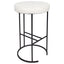 Blackley Black Iron Kitchen Stool - Natural Linen