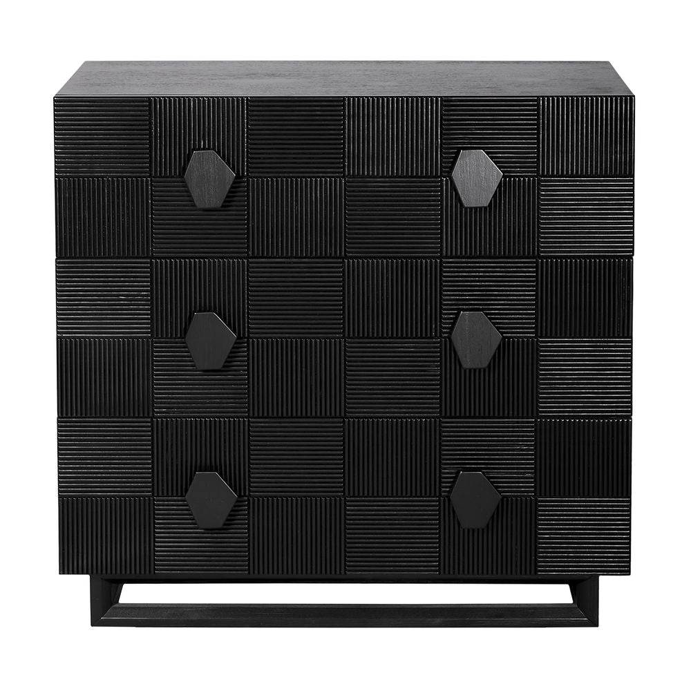 Alton 3 Drawer Chest -  Black