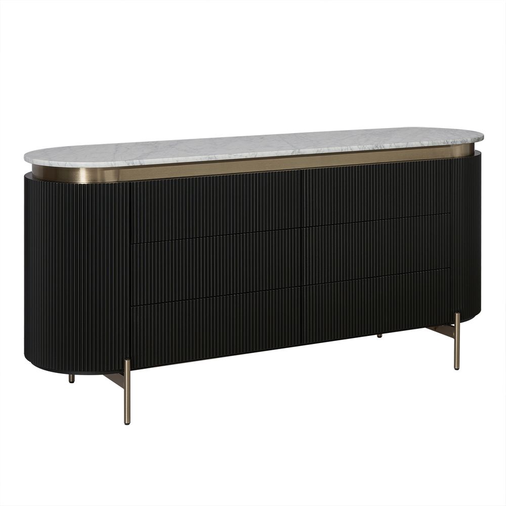 Demarco 6 Drawer Chest - Black