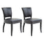 Noah Dining Chair Set of 2 - Black Leather