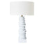 Mendoza Table Lamp - White w Off White Shade