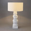 Mendoza Table Lamp - White w Off White Shade