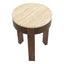 Oliver Travertine Side Table - Small Brown