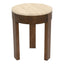 Oliver Travertine Side Table - Small Brown