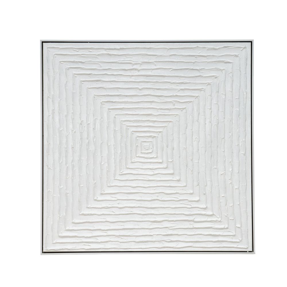 White Vortex Oil on Canvas Painting - Medium