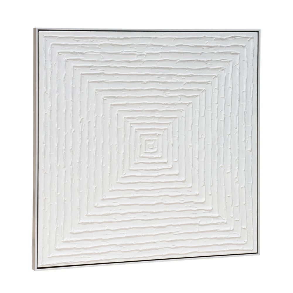 White Vortex Oil on Canvas Painting - Medium