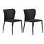 Foley Dining Chair Set of 2 - Black with Metal Legs