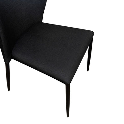 Foley Dining Chair Set of 2 - Black with Metal Legs