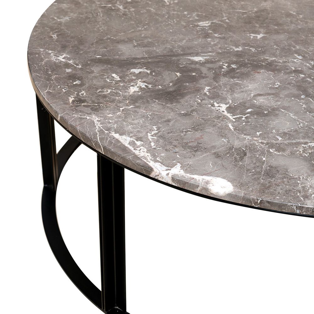 Bowie Marble Coffee Table - Medium Grey