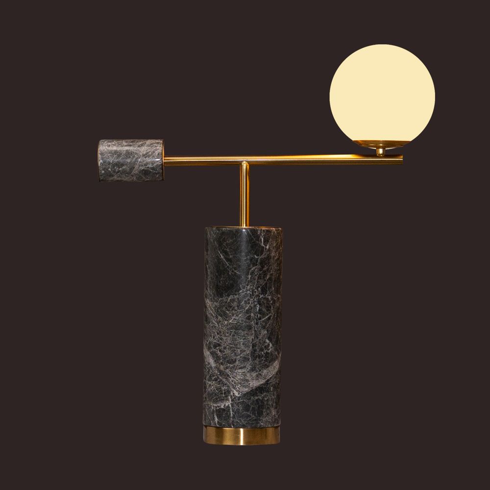 Zamora Marble Table Lamp - Grey