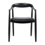 Astrid Ashwood Dining Chair - Black Leather