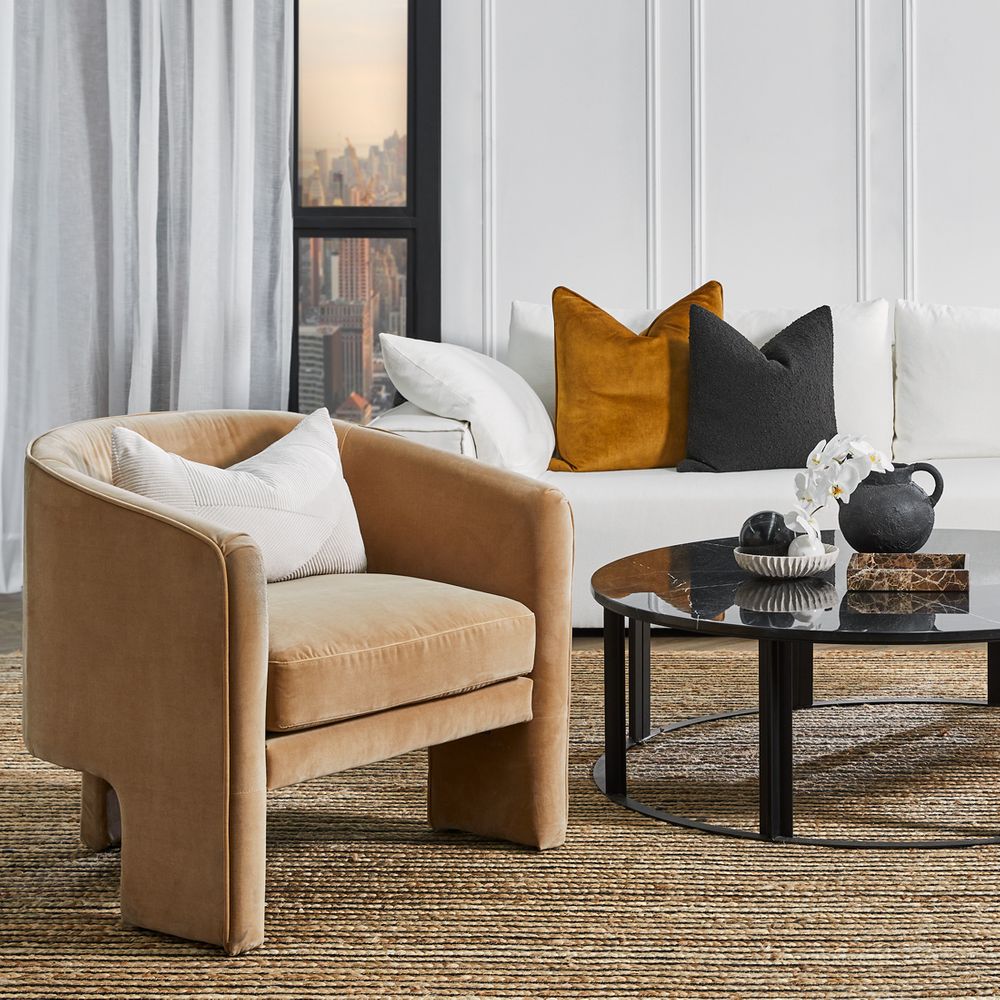 Kylie Arm Chair - Ochre Velvet