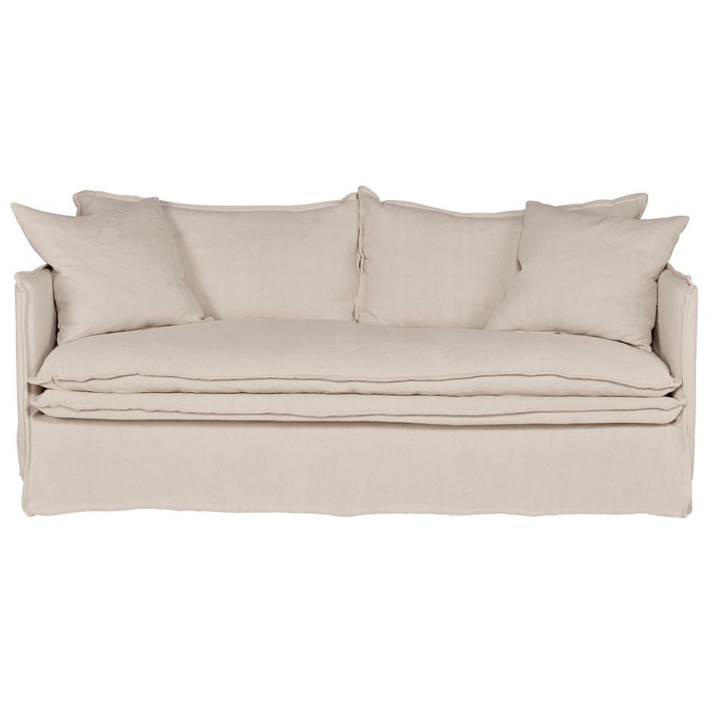 Palm Beach 3 Seater Slip Cover Sofa - Natural Linen