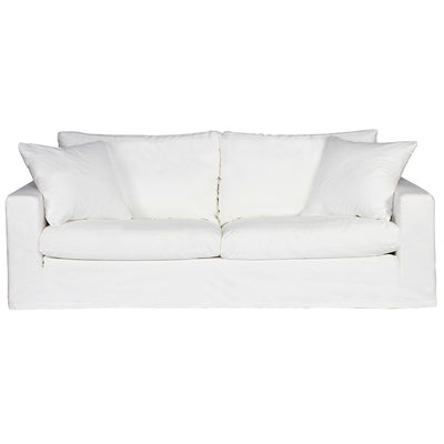 Bungalow 3 Seater Slip Cover Sofa - White Cotton