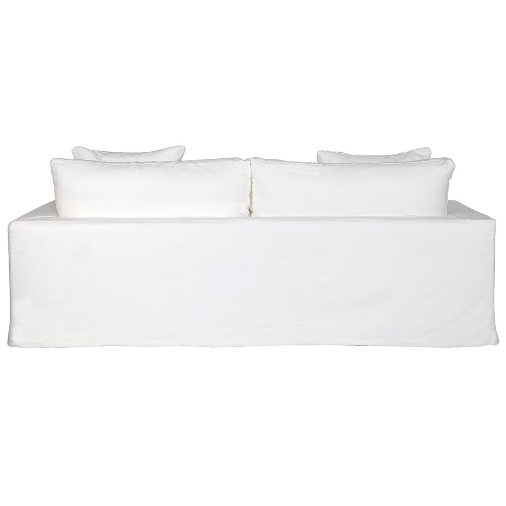 Bungalow 3 Seater Slip Cover Sofa - White Cotton