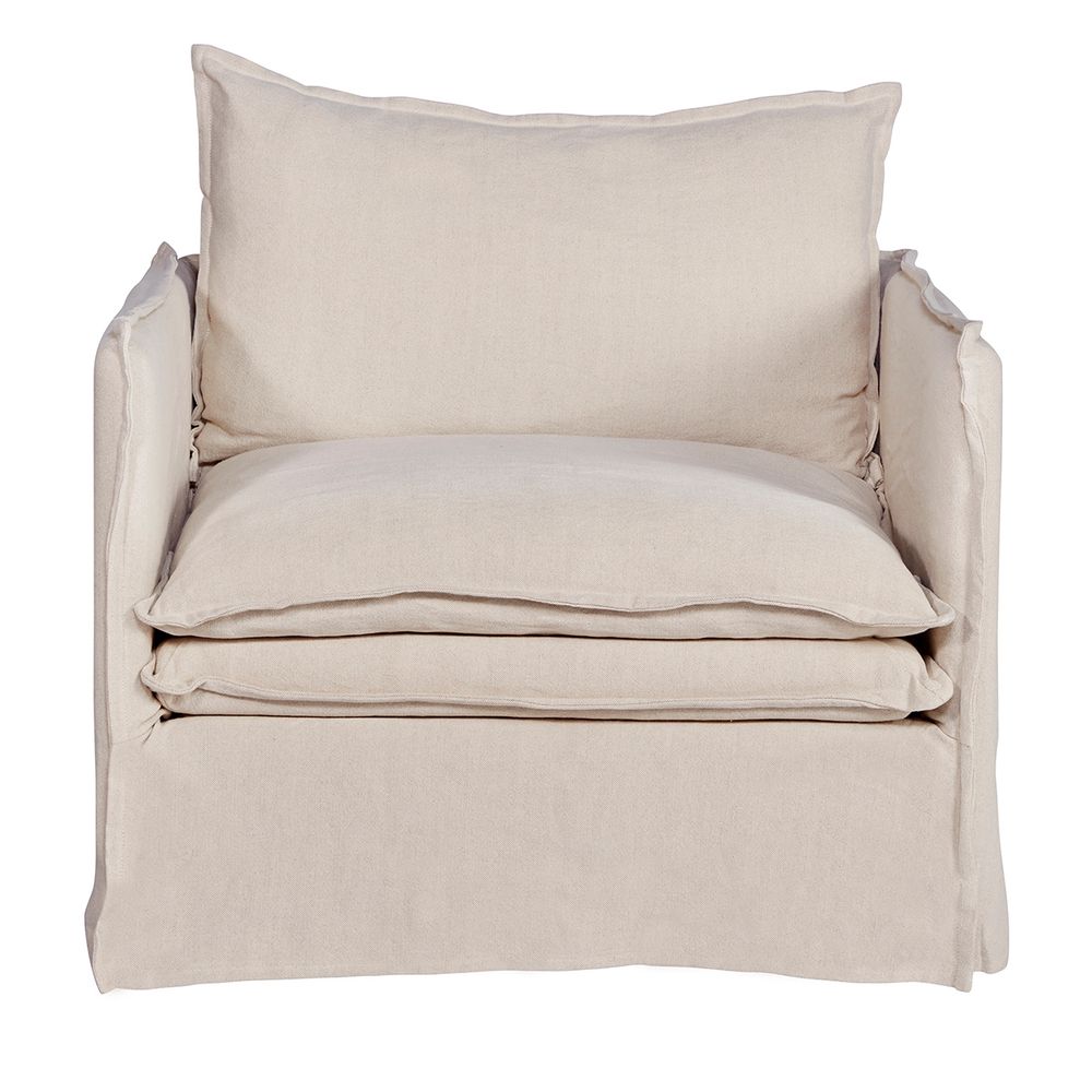 Palm Beach Slip Cover Arm Chair - Natural Linen