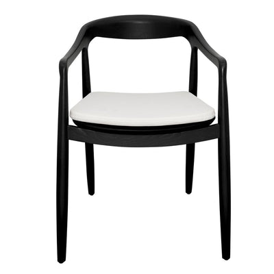 Astrid Ashwood Dining Chair Set of 2 - Black w White Linen