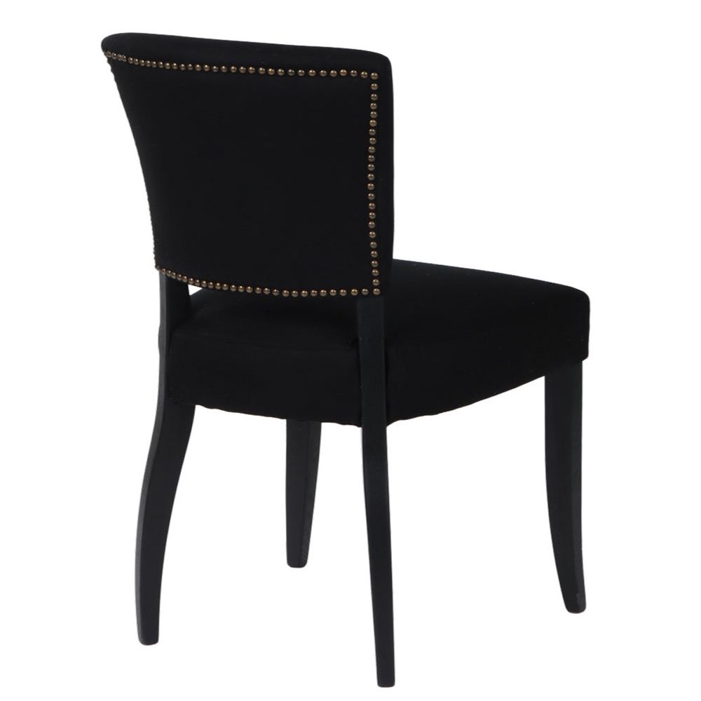 Noah Dining Chair Set of 2 - Black Cotton