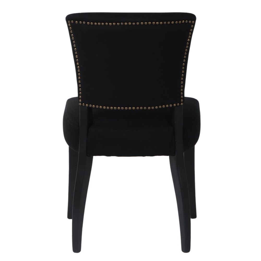 Noah Dining Chair Set of 2 - Black Cotton