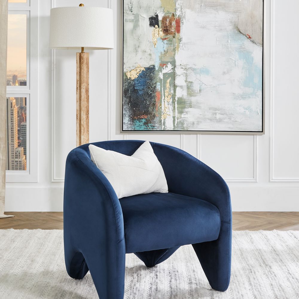 Maine Arm Chair - Indigo Velvet