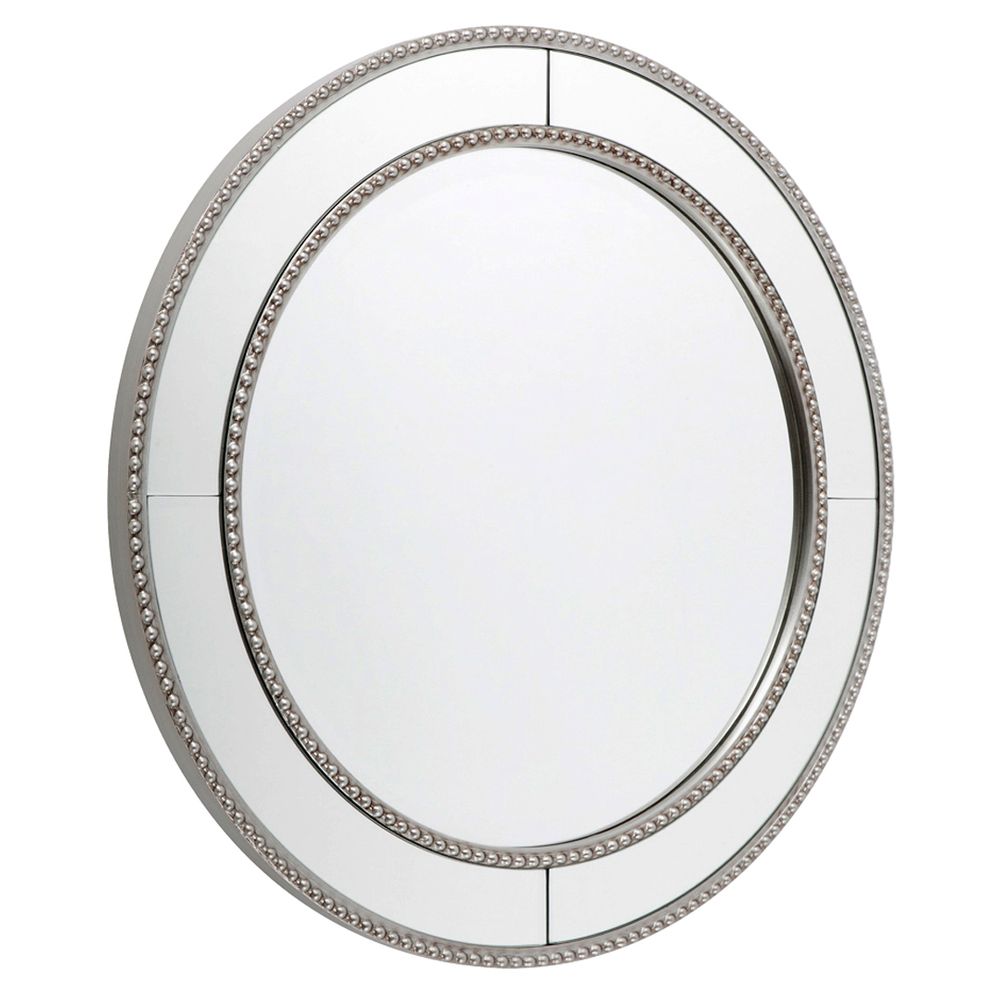 Zeta Wall Mirror - Round Antique Silver