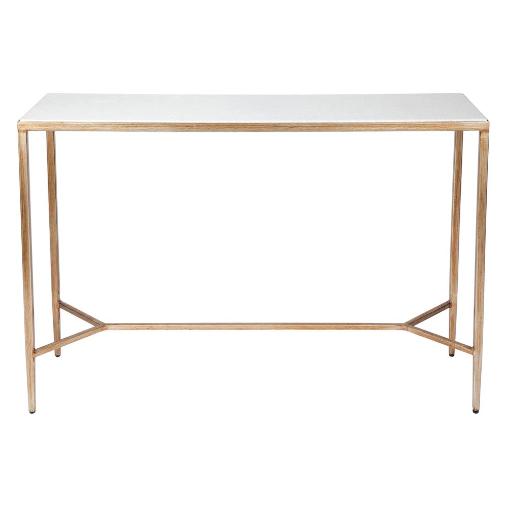 Chloe Stone Console Table - Small Antique Gold