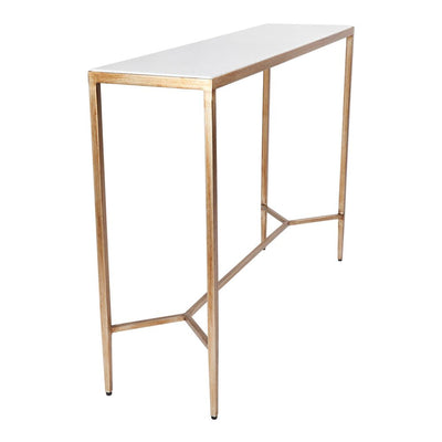 Chloe Stone Console Table - Small Antique Gold