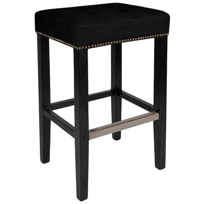 Canyon Black Bar Stool - Black Cotton