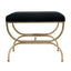 Novak Antique Gold Iron Stool - Black Linen