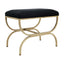 Novak Antique Gold Iron Stool - Black Linen