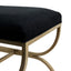 Novak Antique Gold Iron Stool - Black Linen