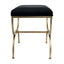 Novak Antique Gold Iron Stool - Black Linen