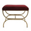 Novak Antique Gold Iron Stool - Mulberry Velvet