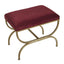 Novak Antique Gold Iron Stool - Mulberry Velvet