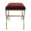 Novak Antique Gold Iron Stool - Mulberry Velvet