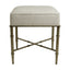 Hacienda Antique Gold Iron Stool - Speckle Ecru