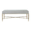 Hacienda Antique Gold Iron Bench Ottoman - Salt & Pepper