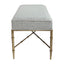 Hacienda Antique Gold Iron Bench Ottoman - Salt & Pepper