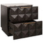Benedict Smoked Oak Bedside Table - River Brown Marble