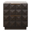 Benedict Smoked Oak Bedside Table - River Brown Marble