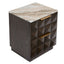 Benedict Smoked Oak Bedside Table - River Brown Marble
