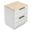 Benedict White Oak Bedside Table - Travertine
