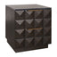 Benedict Smoked Oak Bedside Table - Black Marble