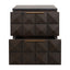 Benedict Smoked Oak Bedside Table - Black Marble
