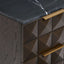 Benedict Smoked Oak Bedside Table - Black Marble