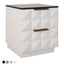 Benedict White Oak Bedside Table - Black Marble