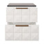 Benedict White Oak Bedside Table - Black Marble