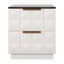 Benedict White Oak Bedside Table - Black Marble