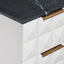 Benedict White Oak Bedside Table - Black Marble