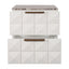 Benedict White Oak Bedside Table - River Brown Marble